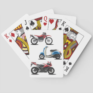 Baralho Três cartões de jogo das motocicletas