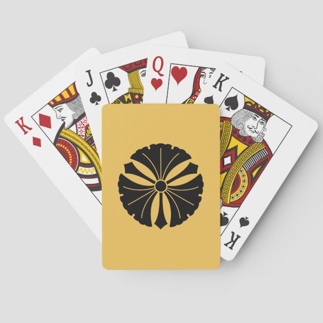 Baralho Três folhas de ginkgo com espadas (Verso)