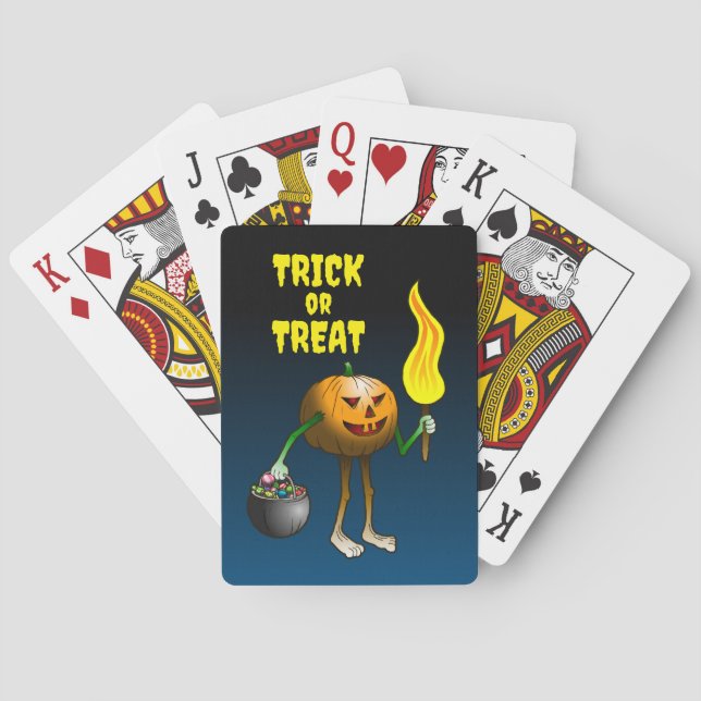 Baralho Trick ou Tratar Cartões de Jogo de Abóbora (Verso)