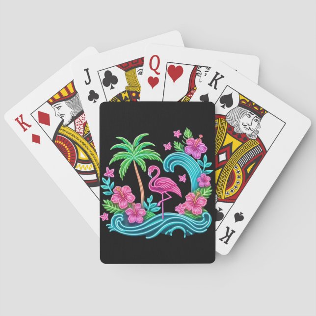 Baralho Tropical Neon Flamingo (Verso)