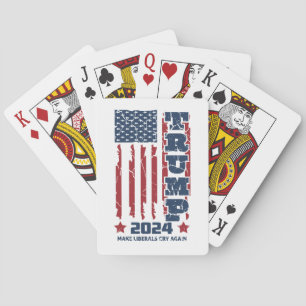 Baralho Trump 2024 Jogando Cartões Faz os Liberais Chorare