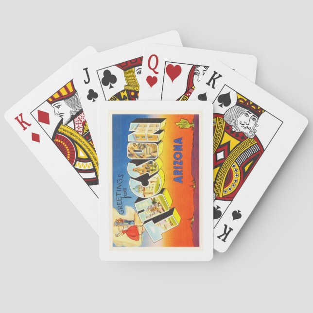 Baralho Tucson Arizona AZ Antiga Viagens vintage Souvenir (Verso)