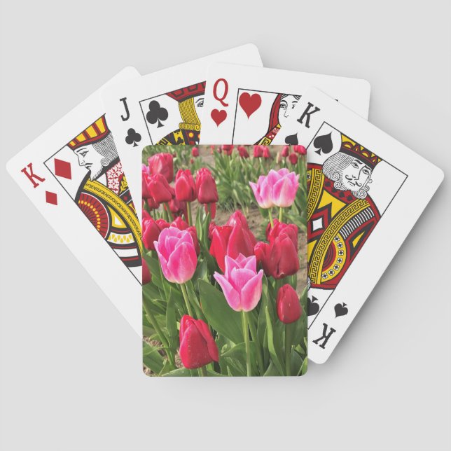 Baralho Tulipas Rosa e Vermelhas (Verso)