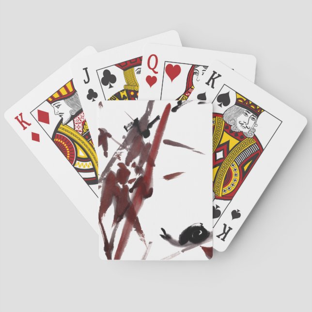 Baralho Tuschekunst mit Schnecke und Rotem Bambus (Verso)