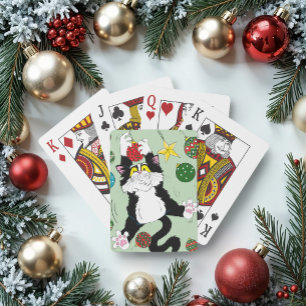 Baralho Tuxedo Black White Christmas Cat