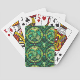 Baralho Two images of playing cards with tropical 