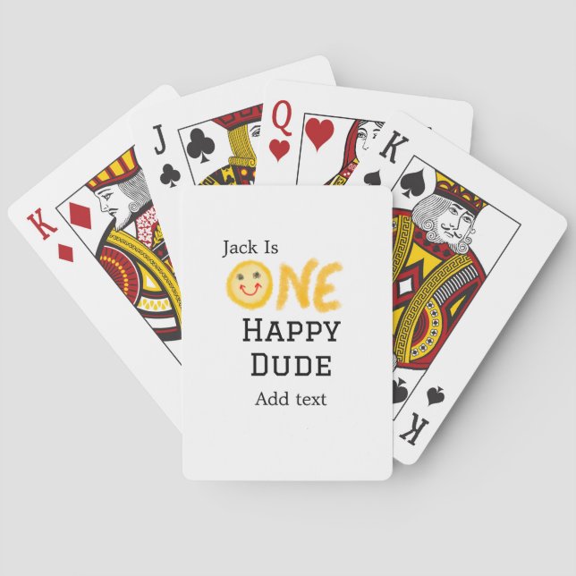 Baralho Um cara feliz 1rua feliz Aniversário sorrido amare (Verso)