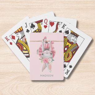 Baralho Um coelho Balé Rosa-Rosa-Bonito, Personalizado
