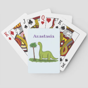 Baralho Um desenho animado de brontossaurus dinossauros