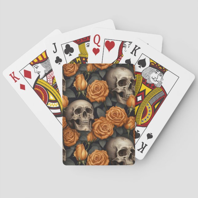 Baralho Um design da série A Skull and Roses 11 (Verso)