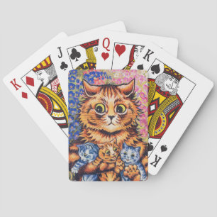 Baralho Um gato com seus filhotes por Louis Wain