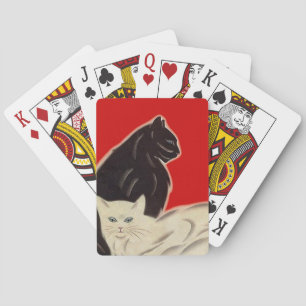 Baralho Um gato divertido gatinho vermelho-branco de baral