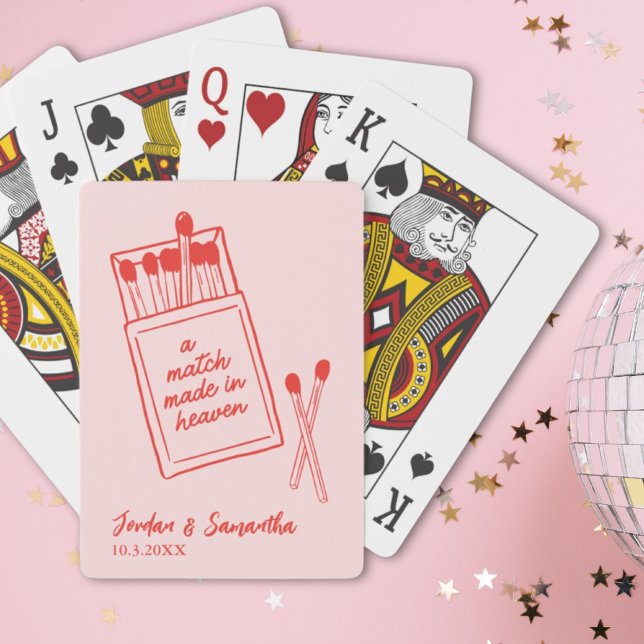 Baralho Um jogo feito no paraíso favorece jogar cartas (A Match Made in Heaven Wedding Favor Playing Cards
)