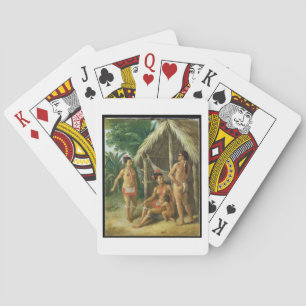 Baralho Uma família do Carib das ilhas de Leeward fora de