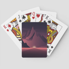 Baralho Uma ilustração do pôr do sol na montanha      