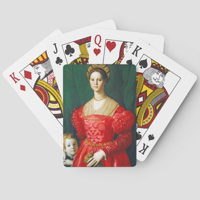 Baralho Uma jovem mulher e seu pequeno menino, c.1540 (Verso)