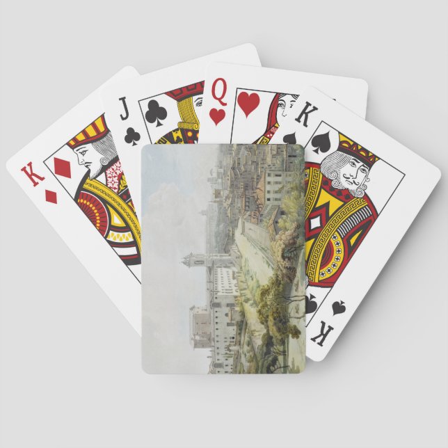 Baralho Uma vista de Roma tomada do Pincio, 1776 (w/c ov (Verso)