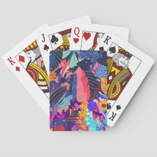 Baralho Unidade Flash USB de padrão tropical Neon