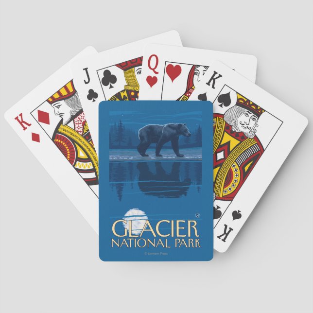 Baralho Urso no luar - parque nacional de geleira, TA (Verso)