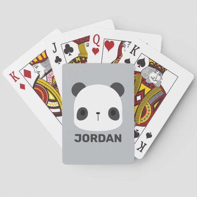 Baralho Urso Panda Bonito com Nome Personalizado (Verso)