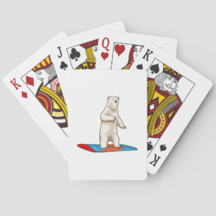 Baralho Urso polar como Snowboarder com Snowboard