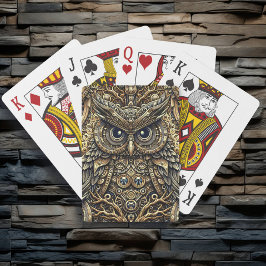 Baralho Ursos e Coruja de Metal Steampunk