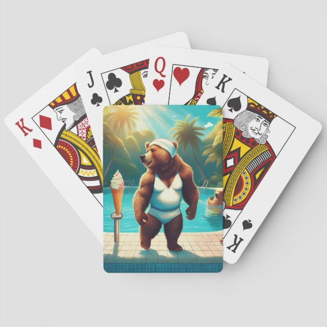 Baralho Ursos Grizzly Na Piscina (Verso)