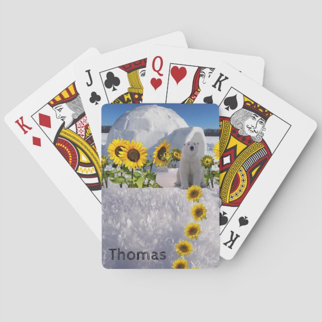 Baralho Ursos Polares De Cartão De Jogada (Verso)