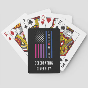 Baralho USA American Flag Love ganha orgulho bissexual LGB