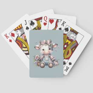 Baralho Vaca-Bebê de Pastel em Sobremesas com Flores
