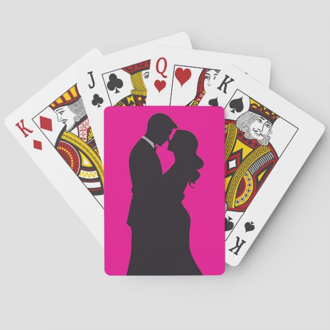 Baralho Valentine's Day Pink + Black Classic Playing Cards (Verso)