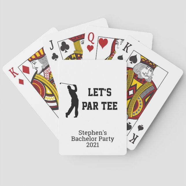 Baralho Vamos Par Tee Festa de Solteiro de Golfe Personali (Verso)