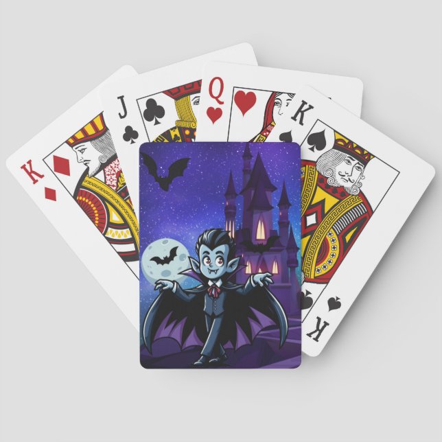 Baralho Vampiro bonitinho e branco do Halloween (Verso)
