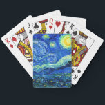Baralho van gogh - noite estrelada<br><div class="desc">A famosa pintura de Van Gogh,  "A Noite Estrelada." Pintado durante sua estadia no asilo Remy Santo na década de 1880,  van Gogh retratou as colinas rolantes e árvores ciprestes que viu de sua janela.  Melhorado digitalmente pela PixDezines.  Copyright © 2008-2020 PixDezines™. Todos os direitos reservados.</div>