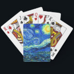 Baralho van gogh - noite estrelada<br><div class="desc">A famosa pintura de Van Gogh, "A Noite Estrelada." Pintado durante sua estadia no asilo Remy Santo na década de 1880, van Gogh retratou as colinas rolantes e árvores ciprestes que viu de sua janela. Melhorado digitalmente pela PixDezines. Copyright © 2008-2020 PixDezines™. Todos os direitos reservados.</div>