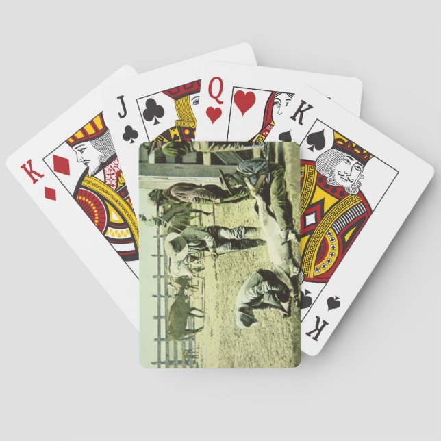 Baralho Vaqueiros americanos que marcam uma vitela, c.1900 (Verso)