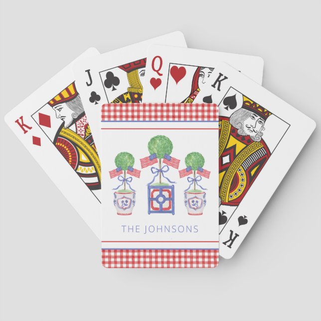 Baralho Variável de Sinalizador Patriótico Americano de Aq (Verso)