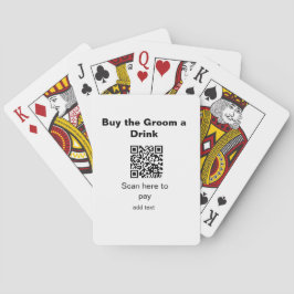Baralho varrido QR scan para pagar uma bebida ao noivo pad