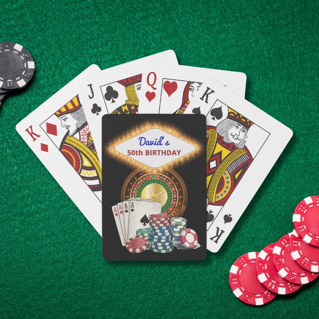 Baralho Vegas Casino Night Black Birthday Party Favors (Casino Night Las Vegas Themed Birthday Party Playing Card Favors)