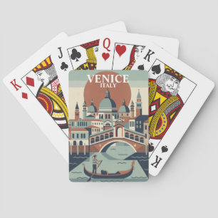 Baralho Veneza Itália Viagem Antiga Gôndola Canal