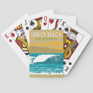 Baralho Venice Beach, California Viagem Art Vintage