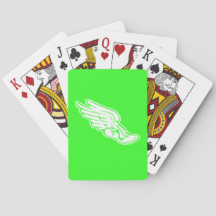 Baralho Verde dos cartões de jogo do logotipo da trilha