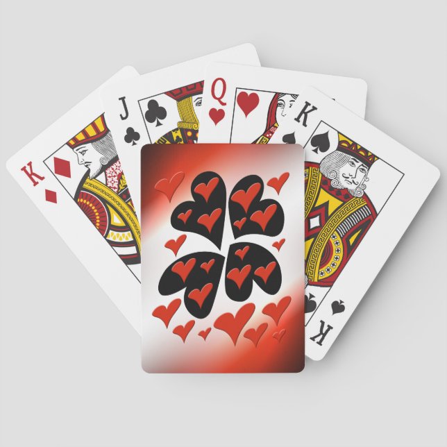 Baralho Vermelho em Corações Pretos (Verso)