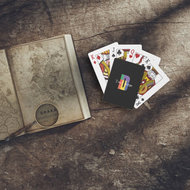 Baralho Vermelho roxo verde vermelho Monograma inicial D p (Criador carregado)