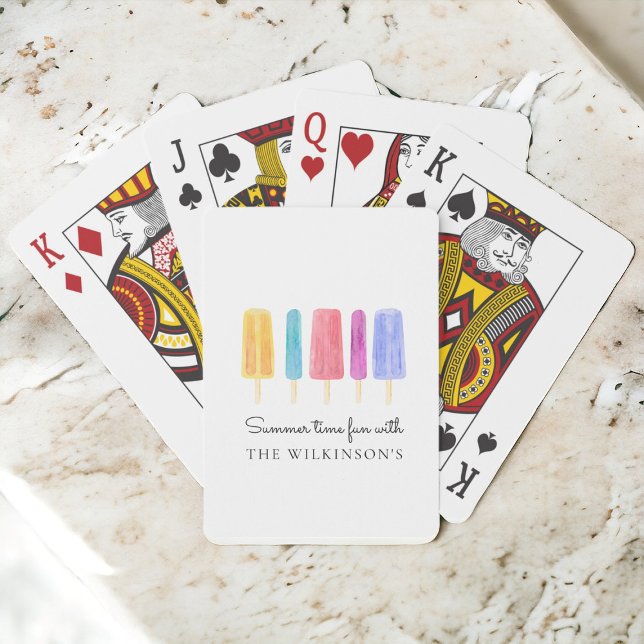 Baralho Verões modernos e brilhantes e personalizados (modern simple fun in the sun popsical playing cards , full customizable to suite your needs)