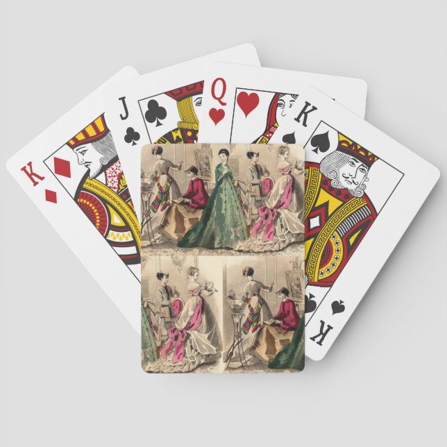 Baralho Vestido Vitoriano Com Placa de Reprodução de Bicic (Verso)