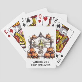 Baralho Vestindo um Feliz Dia das Bruxas