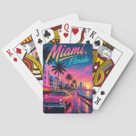 Baralho Viagem Miami Flórida Retro Neon Pôr do Sol