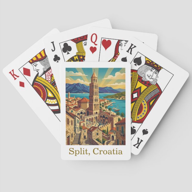 Baralho Viagem Vintage Split Croácia Dalmácia (Verso)