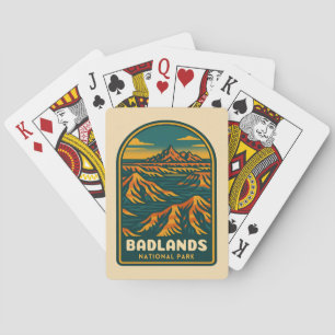 Baralho Viagens vintage Badlands National Park Retro Scens